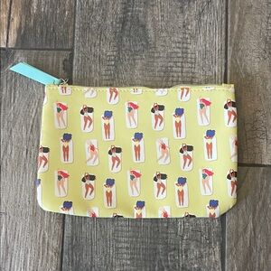 ipsy Yellow Cosmetic Bag with Colorful Pattern